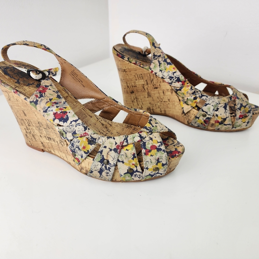 Floral Cork Women floral wedge sandals size 9 - Picture 5 of 12
